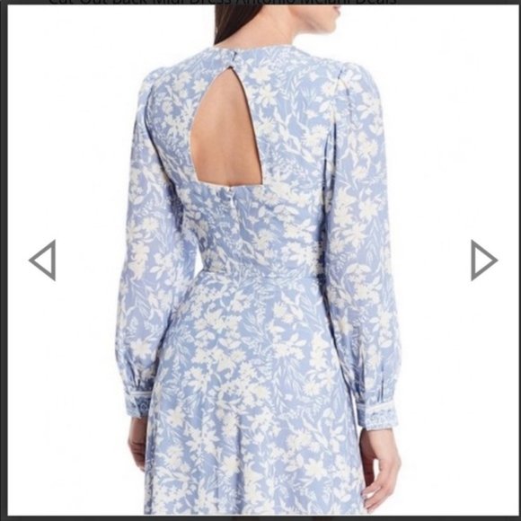 ANTONIO MELANI Blue Floral Long Sleeve Dress - Picture 7 of 16